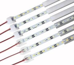 Alüminyum Kasa lı 5730 ledli Çubuk Led Bar Soğuk Beyaz 10000-15000K -Şeffaf Cam 100cm