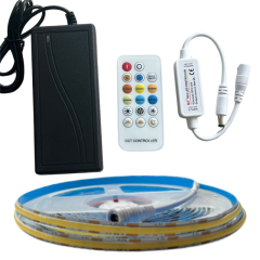 TUNABLE COB ŞERİT LED SET RF KUMANDALI ÇİFT RENKLİ COB ŞERİT LED 5M