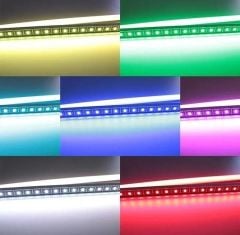 Alüminyum Kasa lı 5730 ledli Çubuk Led Bar Mavi  -Şeffaf Cam