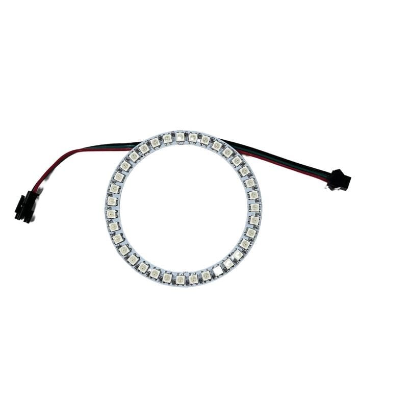 WS2812B Matrix Dijital Yuvarlak Pixel Led 35 Led 5V Dış Çap 96mm İç Çap 77mm Halka ARGB Magic Led Ayrı Ayrı Adresli Matrix Ekran