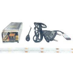 COB RGB ŞERİT LED SET BLUETOOTH KONTROL(SİYAH) 360/1M LEDLİ 5 METRE ADAPTÖRLÜ SET