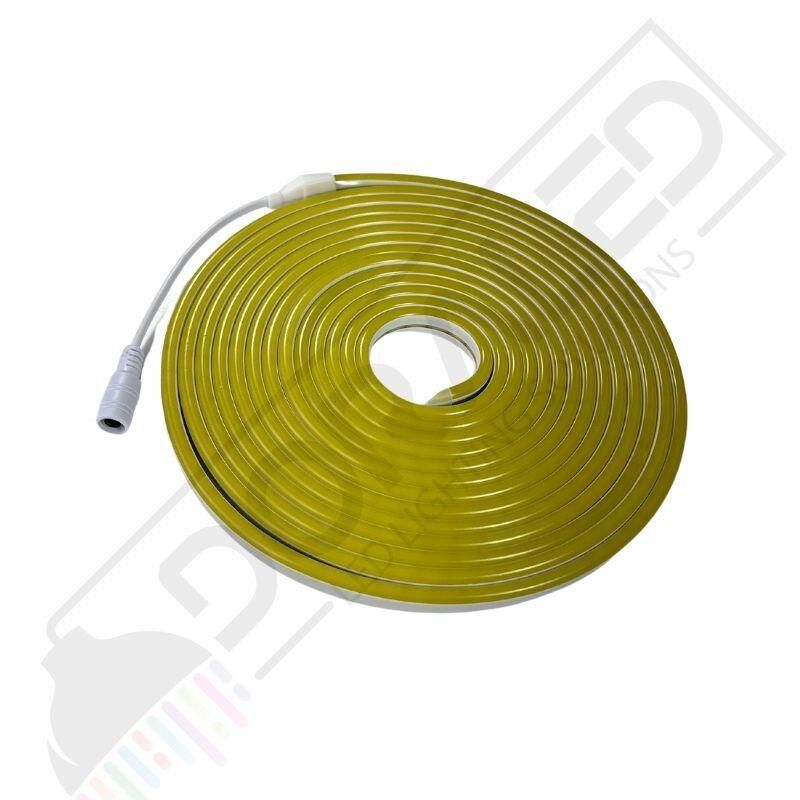 12 Volt 6x12mm Lemon Yellow Esnek Neon Led 5 Metre (2.5 cm'de Kesilebilir.)
