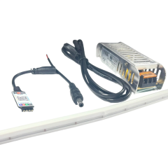 Bluetooth Kontrollü 6x12mm Esnek RGB Neon Şerit Led Set 5 Metre Adaptörlü Set