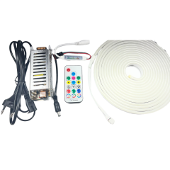 Müzik Modlu RF Kontrollü 6x12mm Esnek PİXEL RGB Neon Şerit Led Set 5 Metre Adaptörlü Set