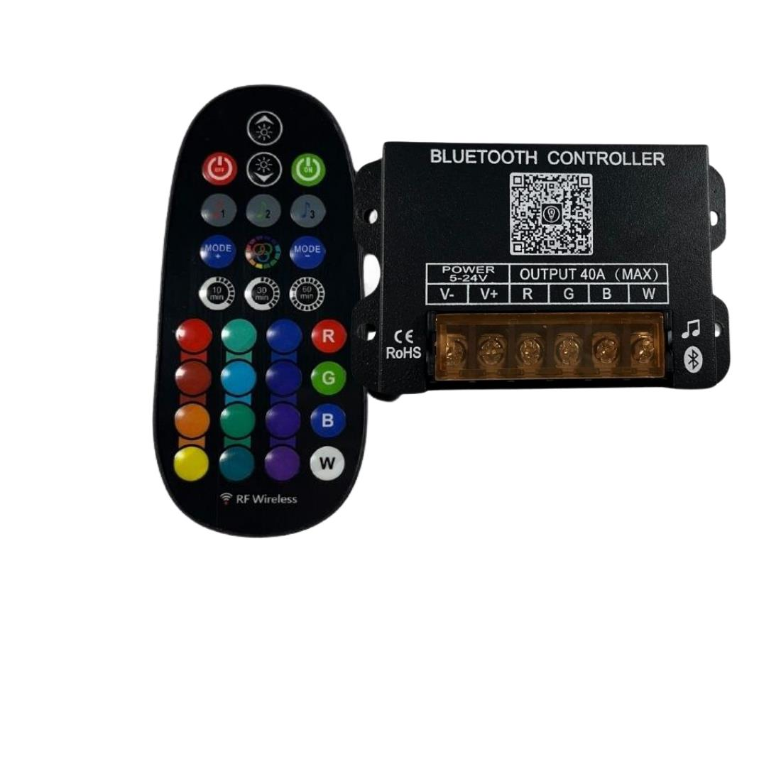 Bluetooth+RF Kumandalı Muzik Modlu RGBW Led Kontrol Kumandası 5-24V 40A