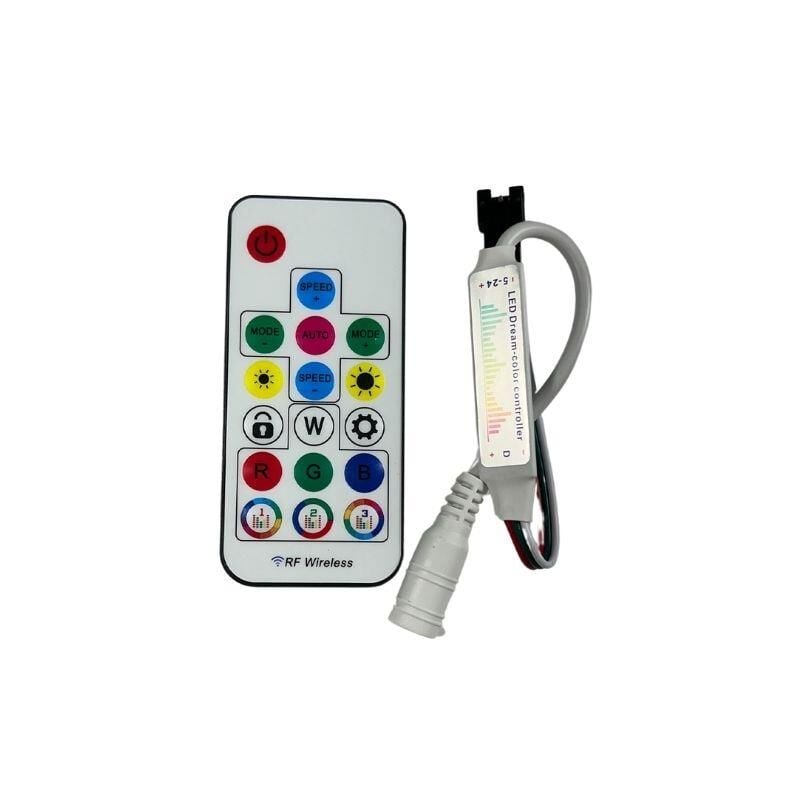 SP104E WS2811-WS2812 Volt ARGB Müzikli Pixel Kontrol Devresi RF Kumandalı Magic Led