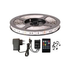 RGB Şerit Led Sese ve Müziğe Duyarlı 5050 Smd 3Çip Set