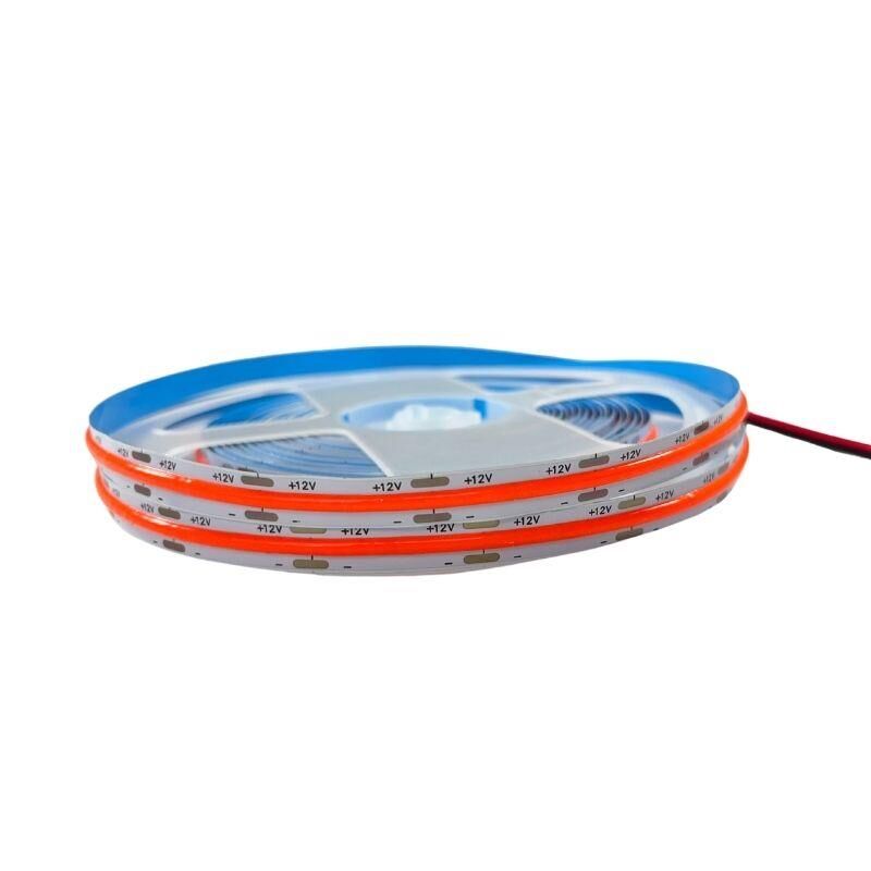 12V 8MM Esnek Cob Şerit Led Kırmızı 320 Ledli IP20 5M