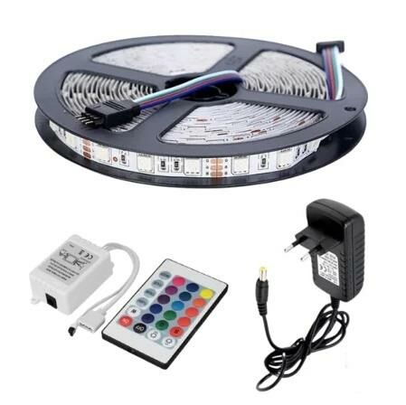 RGB ŞERİT LED 5 METRE 5050 SMD DOUBLE PCB 1M/60 LEDLİ TAK ÇALI...