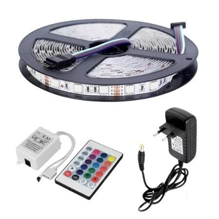 RGB ŞERİT LED 5 METRE 5050 SMD DOUBLE PCB 1M/60 LEDLİ TAK ÇALI... 10 Metre - İç Mekan (Slikonsuz)