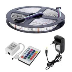 RGB ŞERİT LED 5 METRE 5050 SMD DOUBLE PCB 1M/60 LEDLİ TAK ÇALI... 10 Metre - İç Mekan (Slikonsuz)
