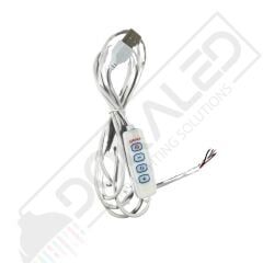 Çift Renk 100 cm Dimmer'li USB Erkek Kablo 2 Amper On/Off Switch'li Ucu Açık Dim Edilebilir USB Kablo