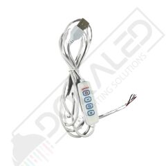 Çift Renk 100 cm Dimmer'li USB Erkek Kablo 2 Amper On/Off Switch'li Ucu Açık Dim Edilebilir USB Kablo