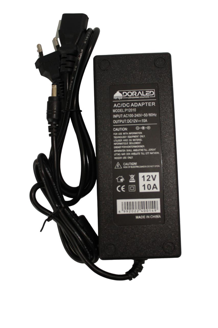 12 Volt 10 Amper Plastik Adaptör Laptop Tipi Adaptör  IP20 İç Mekan