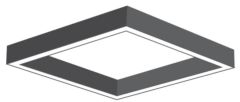 KARE LİNEER AYDINLATMA ARMATÜR Siyah - Günışığı 3000-3200K - Çap : 100x100cm (4m) - 128W - 16,640Lm