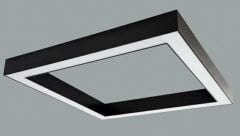 KARE LİNEER AYDINLATMA ARMATÜR Siyah - Natural Beyaz 4000-4500K - Çap : 100x100cm (4m) - 128W - 16,640Lm