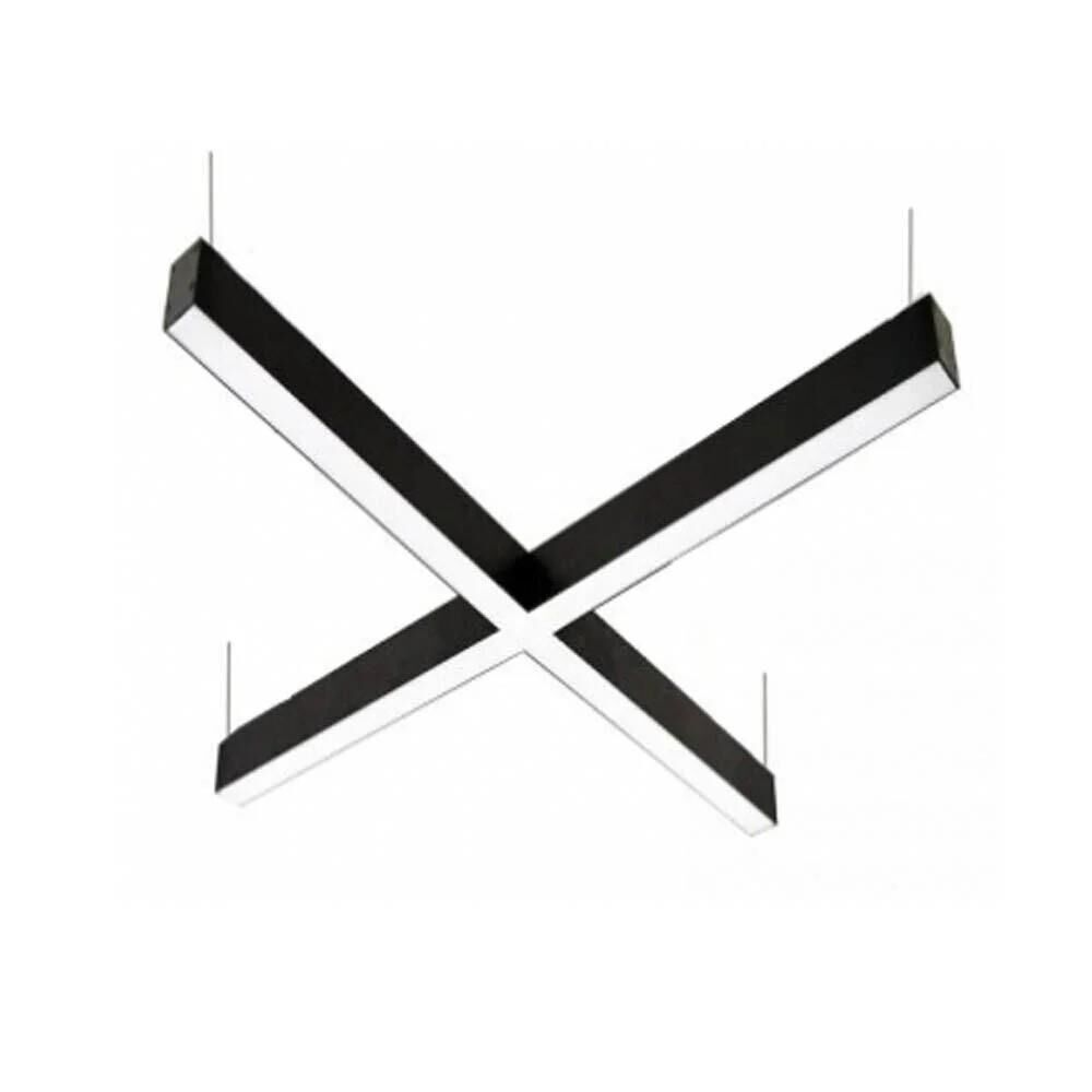 X LİNEER AYDINLATMA LED ARMATÜR Siyah - Günışığı 3000-3200K - Çap : 100x100cm (2m) - 64W - 8320Lm