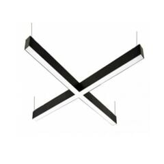 X LİNEER AYDINLATMA LED ARMATÜR Siyah - Natural Beyaz 4000-4500K - Çap : 80x80cm (1,6m) - 52W - 6760Lm