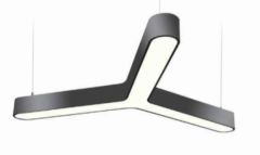 ÜÇGEN LİNEER AYDINLATMA ARMATÜR RADÜSLÜ Siyah - Günışığı 3000-3200K - Çap : Q100-50X50cm (1,5m) - 48W - 6240Lm
