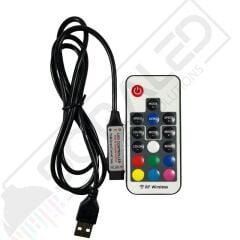 RGB KONTROL MODÜLÜ RF USB Giriş 5Volt LED şerit için 5V
