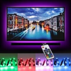 Televizyon Monitör Arkası RF Kumandalı Rgb Şerit Led 1 Metre 60Led/m