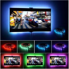 Televizyon Monitör Arkası RF Kumandalı Rgb Şerit Led 1 Metre 60Led/m