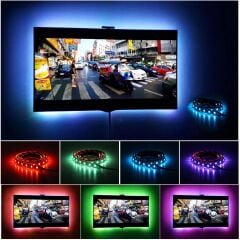Televizyon Monitör Arkası RF Kumandalı Rgb Şerit Led 1 Metre 60Led/m
