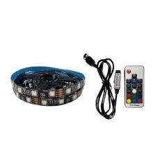Televizyon Monitör Arkası RF Kumandalı Rgb Şerit Led 5 Metre 60Led/m