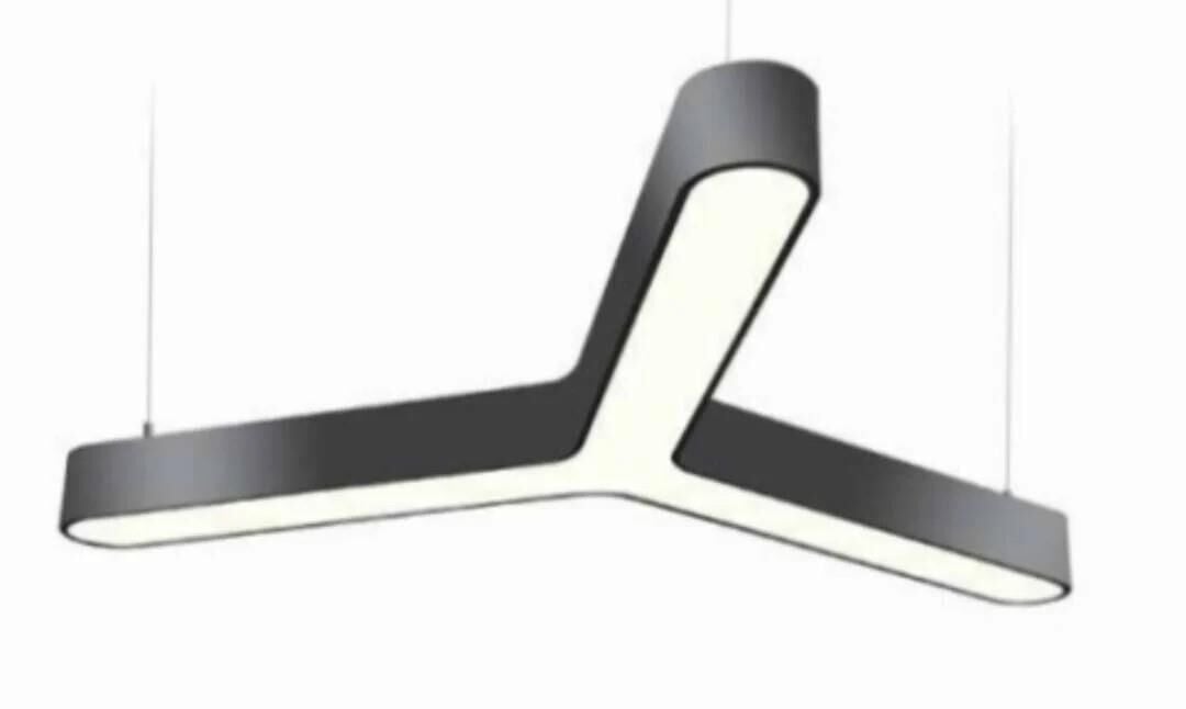 ÜÇGEN LİNEER AYDINLATMA ARMATÜR RADÜSLÜ Siyah - Beyaz 6000-6500K - Çap : Q80-40X40cm (1,2m) - 38W - 4940Lm