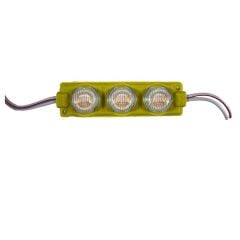 24 Volt Amber (Sarı) 3 Watt 3 lü Lensli 3030 Reklamcı Modül (10 Adet)