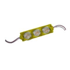 24 Volt Amber (Sarı) 3 Watt 3 lü Lensli 3030 Reklamcı Modül (10 Adet)