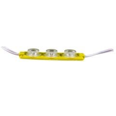 24 Volt Amber (Sarı) 3 Watt 3 lü Lensli 3030 Reklamcı Modül (10 Adet)