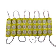 24 Volt Amber (Sarı) 3 Watt 3 lü Lensli 3030 Reklamcı Modül (10 Adet)