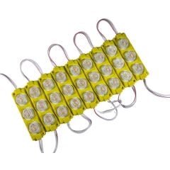 24 Volt Amber (Sarı) 3 Watt 3 lü Lensli 3030 Reklamcı Modül (10 Adet)