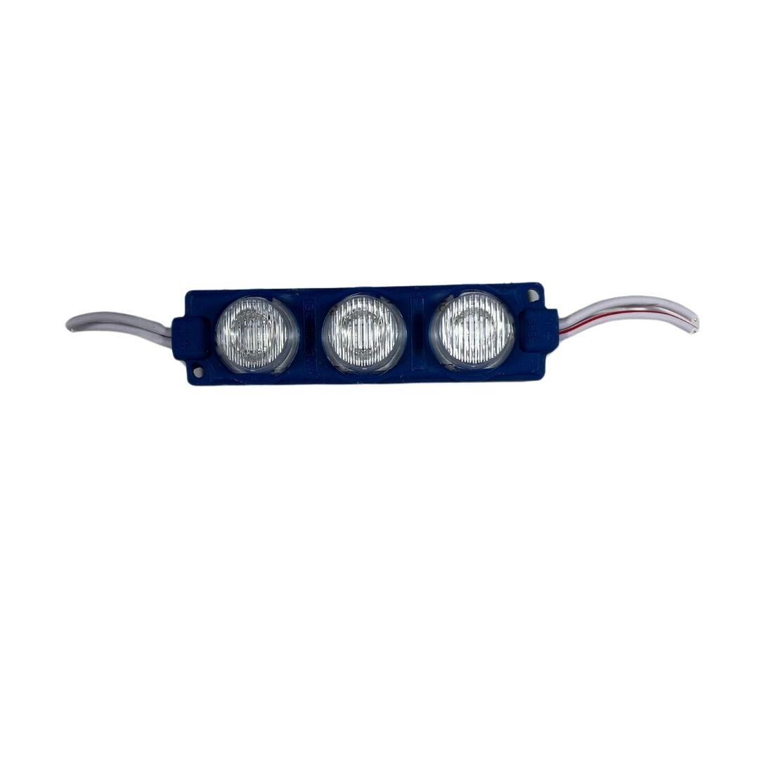 24 Volt  Mavi Watt 3 lü Lensli 3030 Reklamcı Modül (10 Adet)