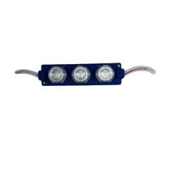 24 Volt  Mavi Watt 3 lü Lensli 3030 Reklamcı Modül (10 Adet)