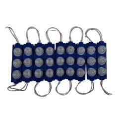 24 Volt  Mavi Watt 3 lü Lensli 3030 Reklamcı Modül (10 Adet)