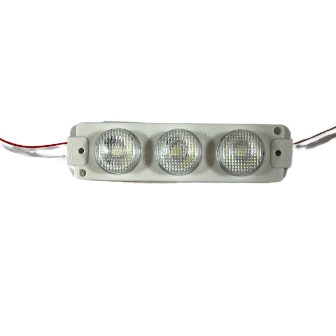 24 Volt Beyaz 3 Watt 3 lü Lensli 3030 Reklamcı Modül (10 Adet)