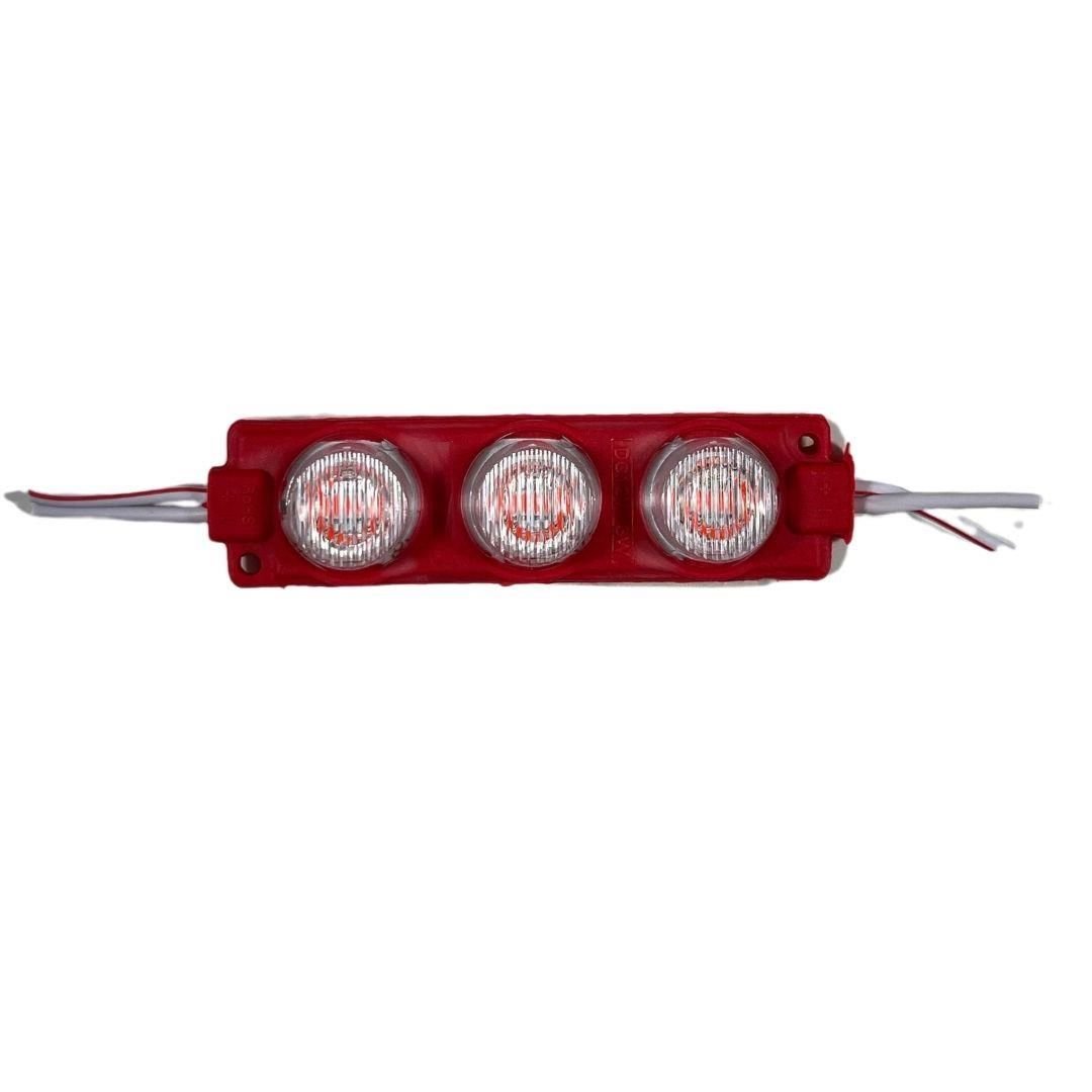 24 Volt Kırmızı 3 Watt 3 lü Lensli 3030 Reklamcı Modül (10 Adet)