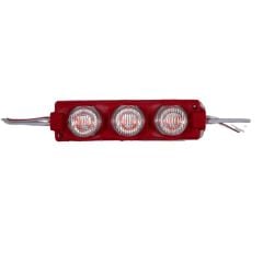 24 Volt Kırmızı 3 Watt 3 lü Lensli 3030 Reklamcı Modül (10 Adet)