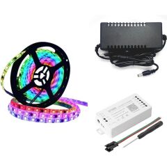 WS2811 ARGB Pixel Şerit LED 5m Wifi Kontrol sp108+adaptör (SP108E)