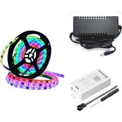 WS2811 ARGB Pixel Şerit LED 5m Wifi Kontrol sp108+adaptör (SP108E)