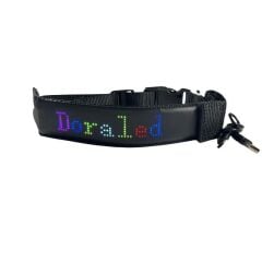 Bluetooth Lu Telefon Kontrollü Köpek Tasması Flexible Matrix Led Ekran Şarjlı (12*48 dots 150*30mm)