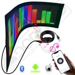 Bluetooth Lu Telefon Kontrollü Kamyon İçin P32128RGB Flexible Matrix Led Ekran 24V 32*128 dots 71*22cm