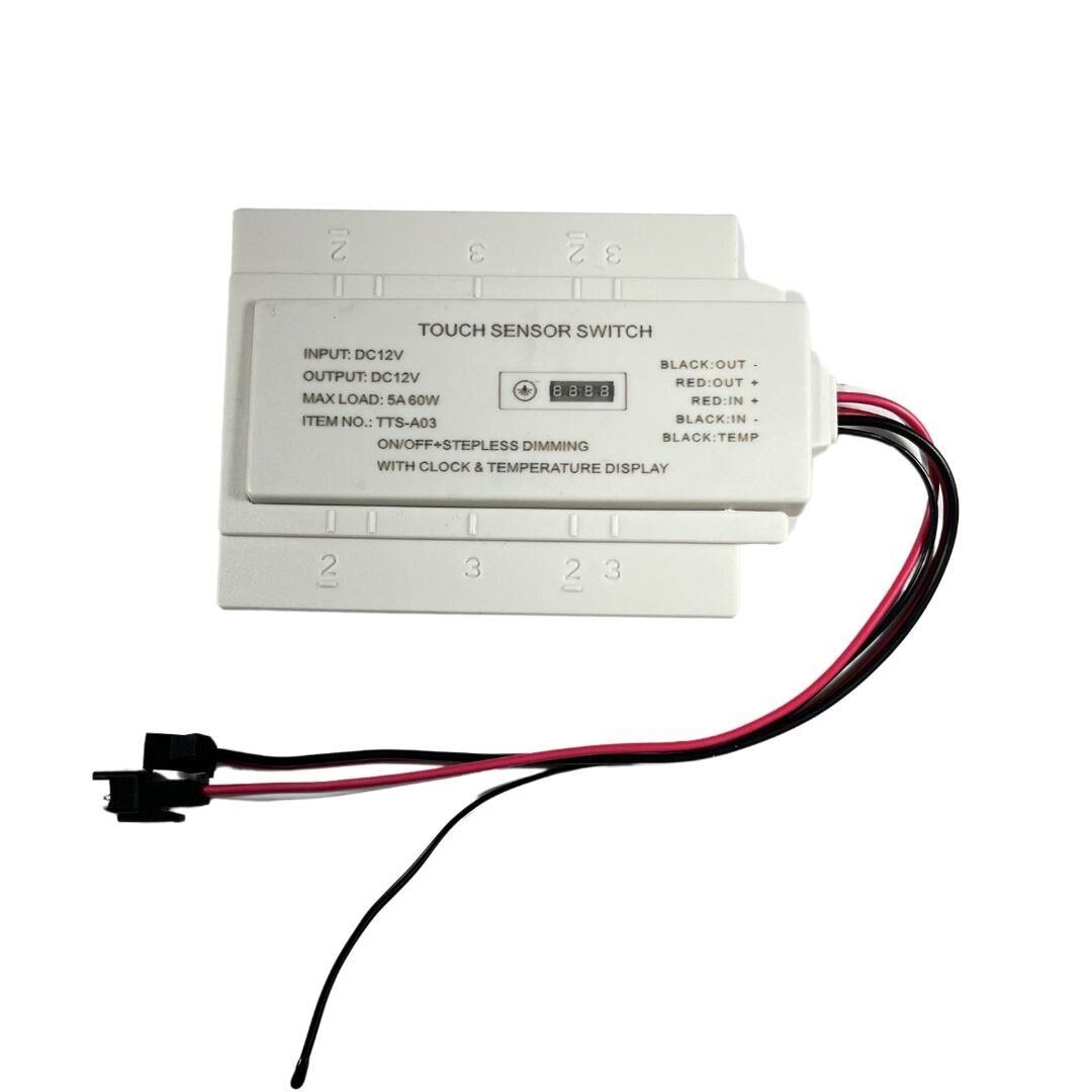 12V Dokunmatik Ayna Arkası Sensör + Saat + Termometre