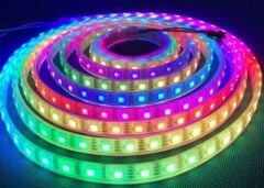 5V Adreslenebilir IP65 WS2812B ARGB Pixel Şerit Led Metrede 60Led (5 Metre)