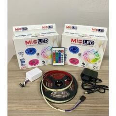 RGB ŞERİT LED SET 5M SİLİKONLU RBW SET