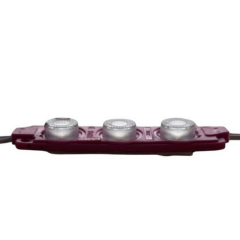 12 Volt Pembe 3 Watt 3’lü Lensli 3030 Reklamcı Modül (10 Adet)