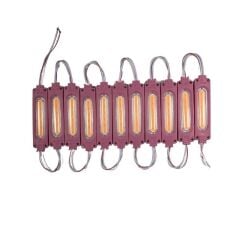 12 Volt Pembe 3 Watt 3’lü Lensli 3030 Reklamcı Modül (10 Adet)