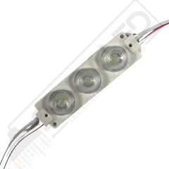 12 Volt Beyaz 3 Watt 3 lü Lensli 3030 Reklamcı Modül (10 Adet)